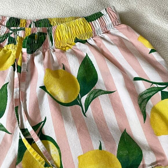 8 Oak Lane XS/S Pink White Stripe Lemon Print Sleep Shorts 100% Cotton - Picture 8 of 16